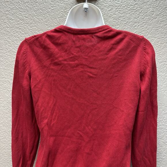 Banana Republic Lofty Crewneck Sweater Womens Petite XS Red Knit Pullover - Picture 7 of 12